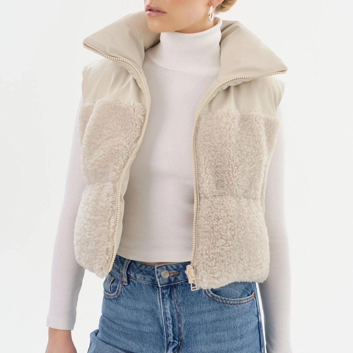 Melicia Faux Fur Vest Bone Product Image