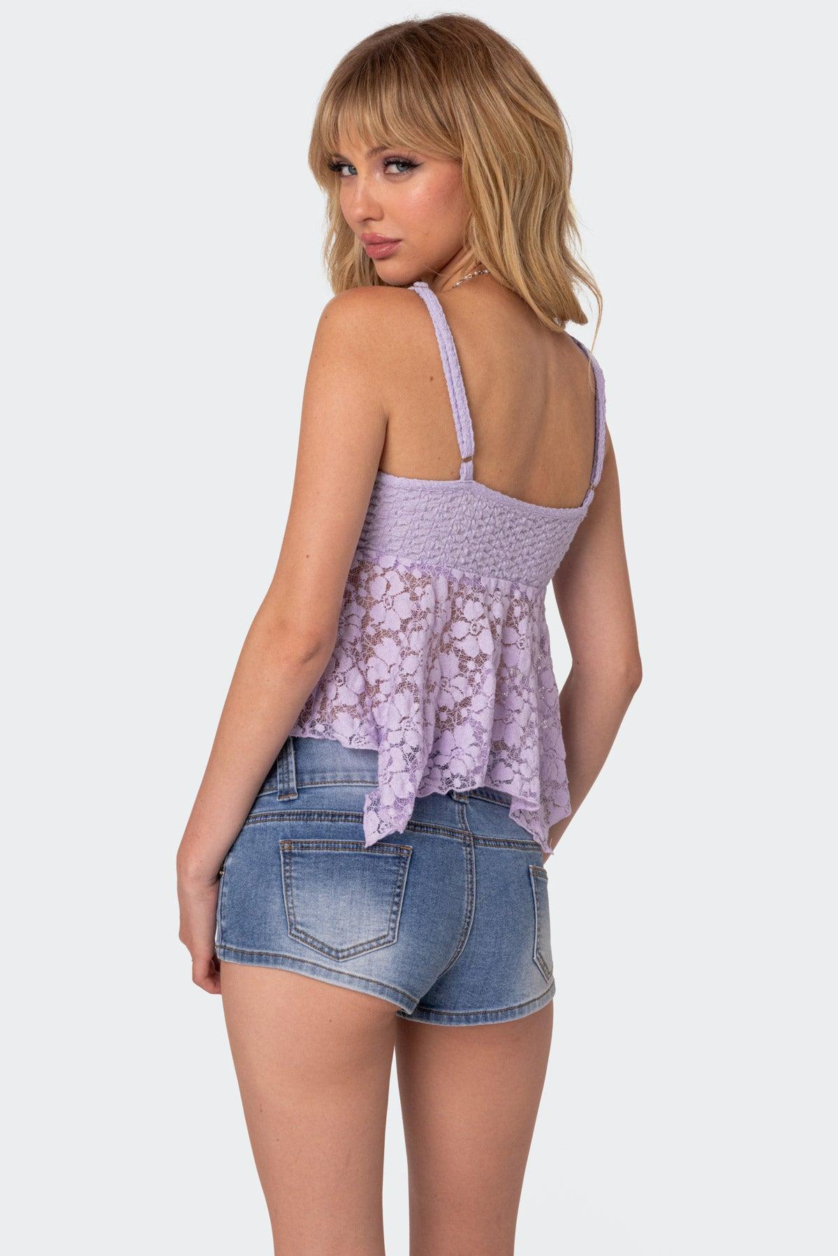 Orchid Sheer Lace Top Product Image