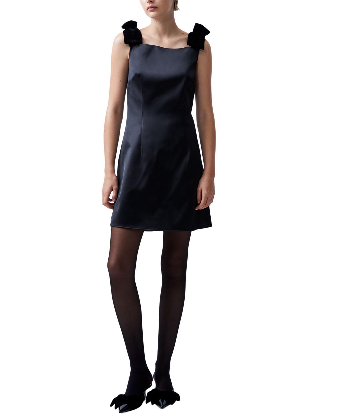 French Connection Womens Carey Velvet-Strap Satin Minidress Product Image