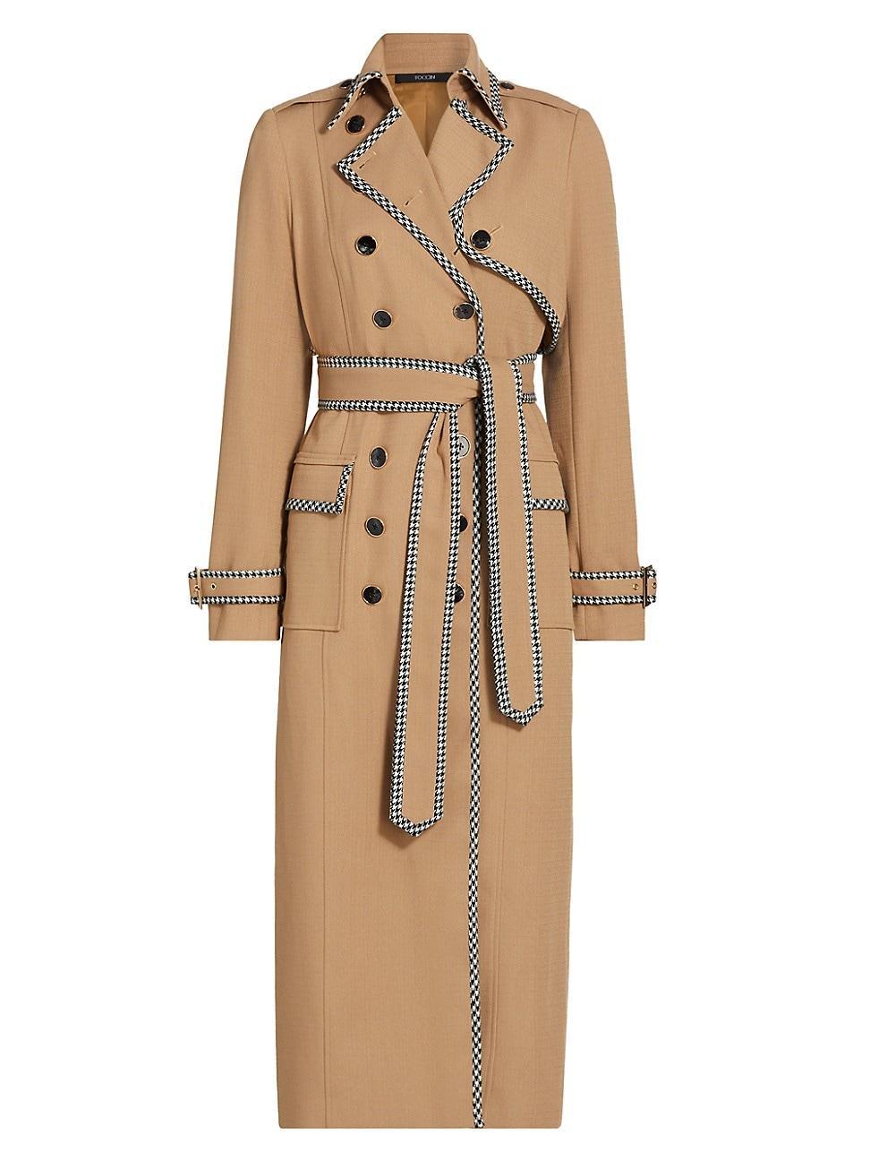 Womens Aria Gabardine Double-Breasted Trench Coat Product Image