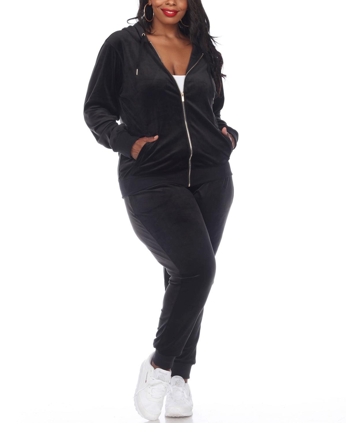 White Mark Plus Size Velour Tracksuit Loungewear 2pc Set Product Image