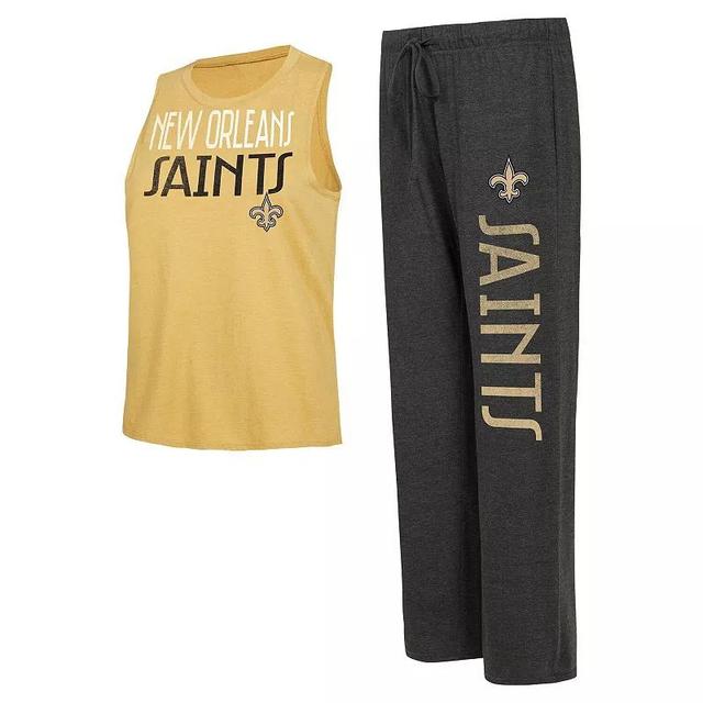 Womens Concepts Sport /Gold New Orleans Saints Muscle Tank Top & Pants Lounge Set Product Image