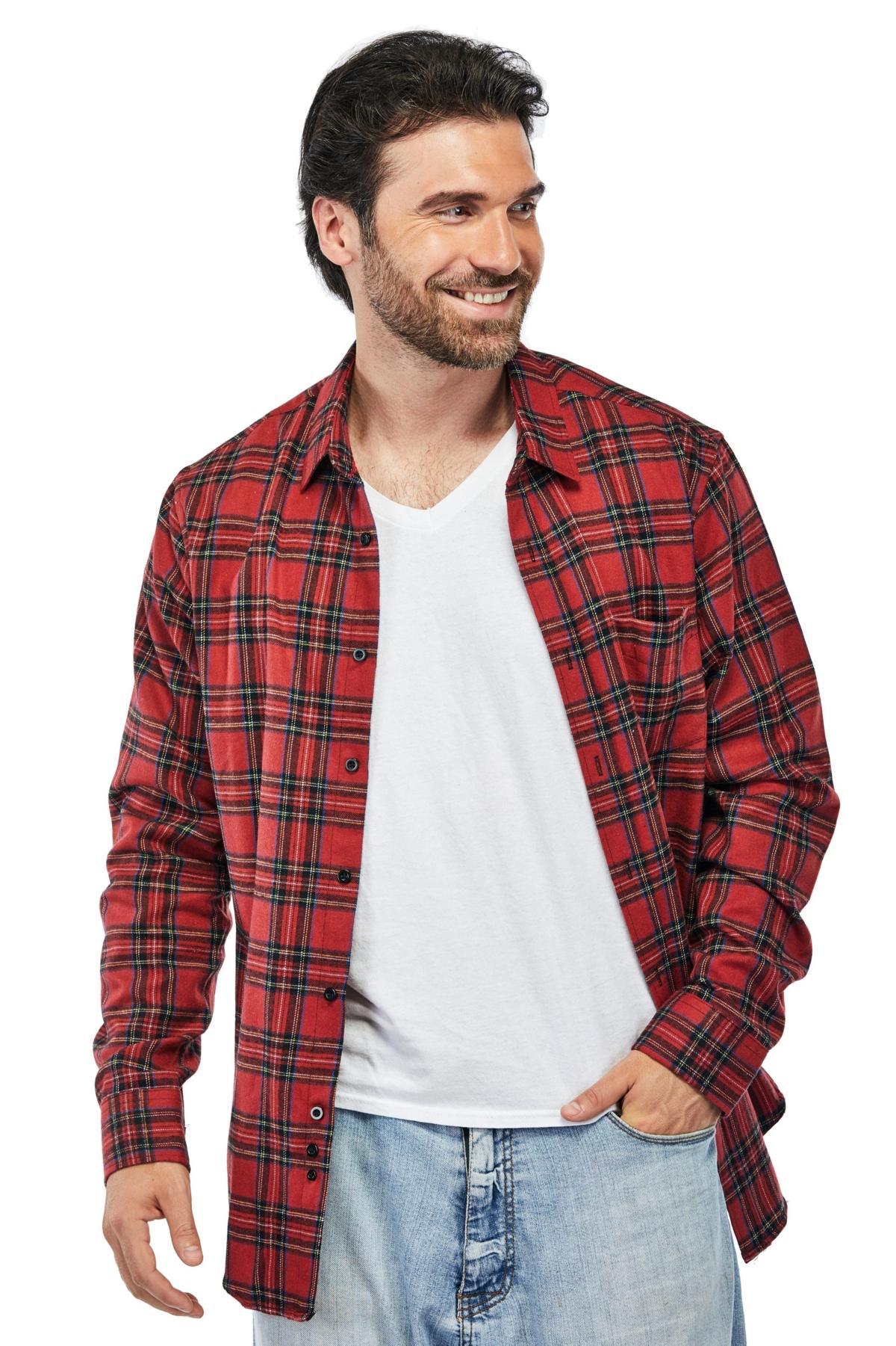 Braveman Mens Button Down Classic Fit Flannel Shirt Product Image