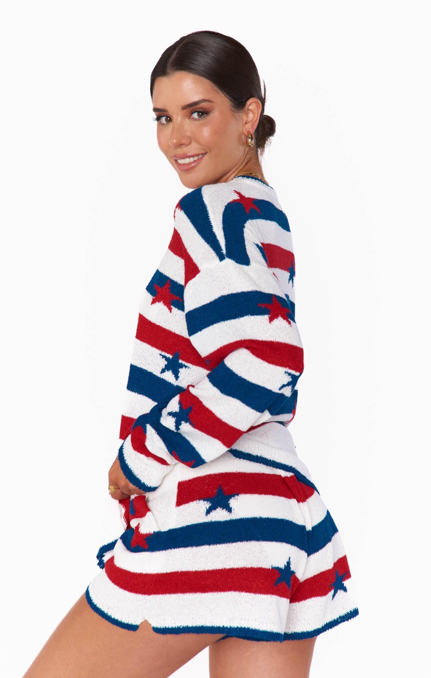 Boardwalk Shorts ~ Star Spangled Stripe Knit Product Image