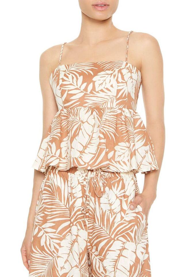 Tropical Leaf Print Flounce Cami | Forever 21 Product Image