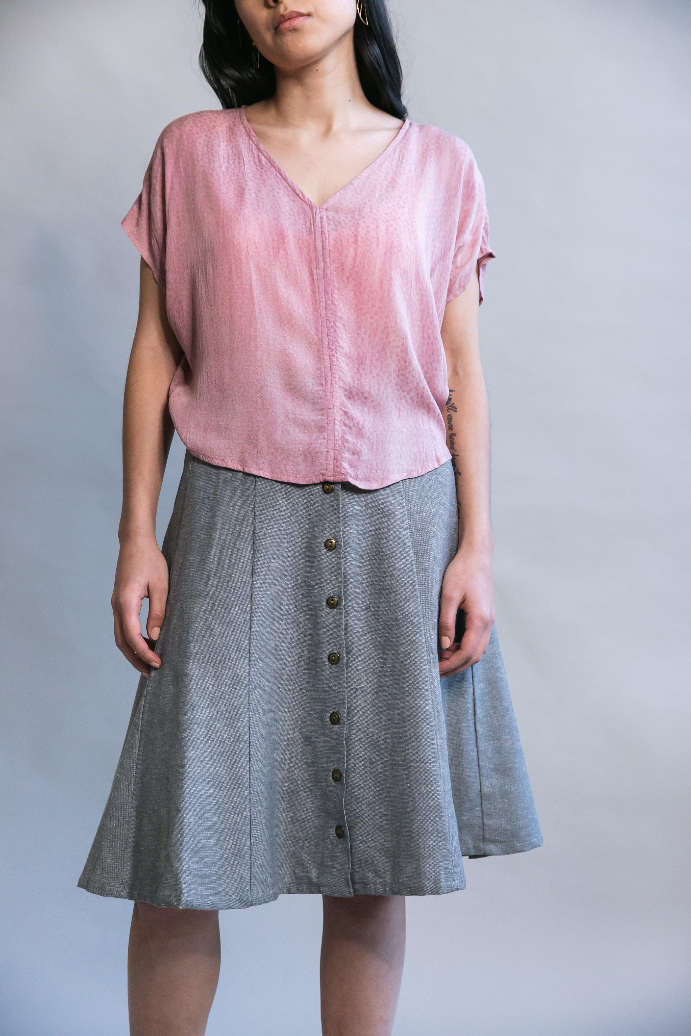 Bae Skirt in Taupe Linen Product Image