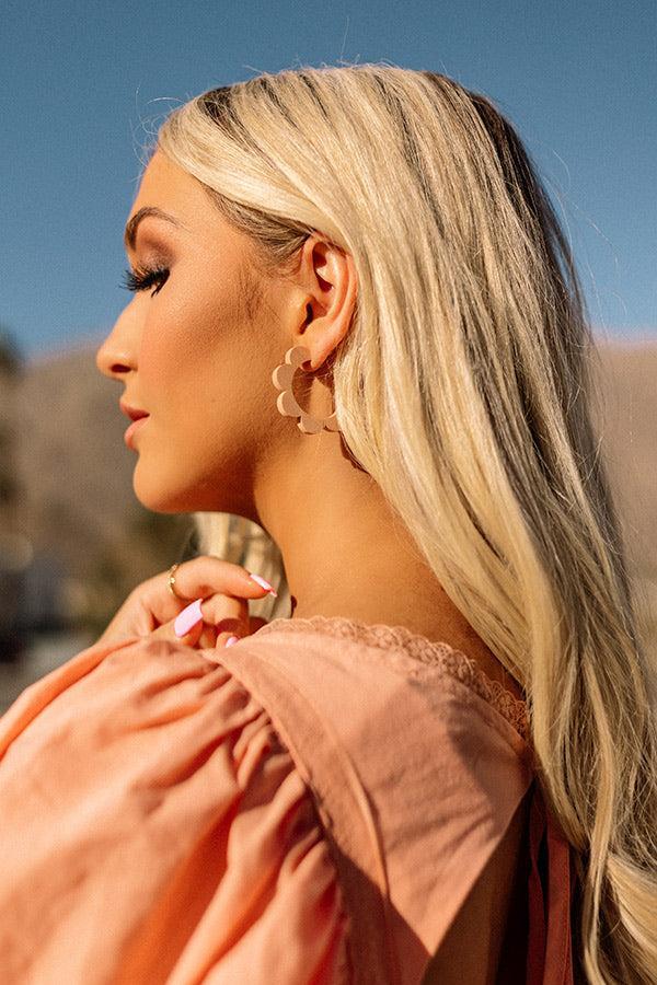 Sipping Sweet Tea Hoop Earrings In Latte Product Image