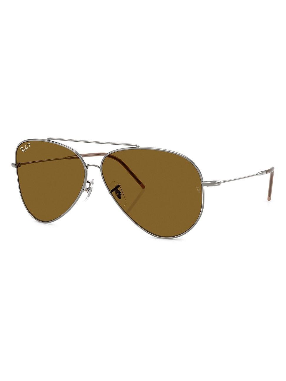 Mens RBR0101S 59MM Reverse Aviator Sunglasses Product Image