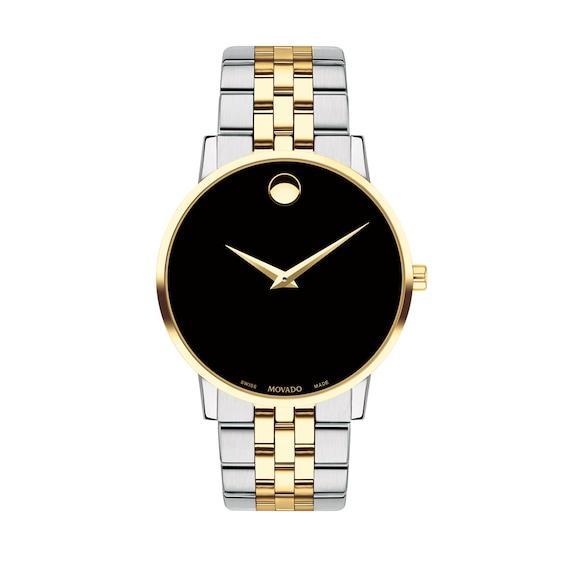 Men's Movado MuseumÂ® Classic Two-Tone PVD Watch with Black Dial (Model: 0607200) Product Image