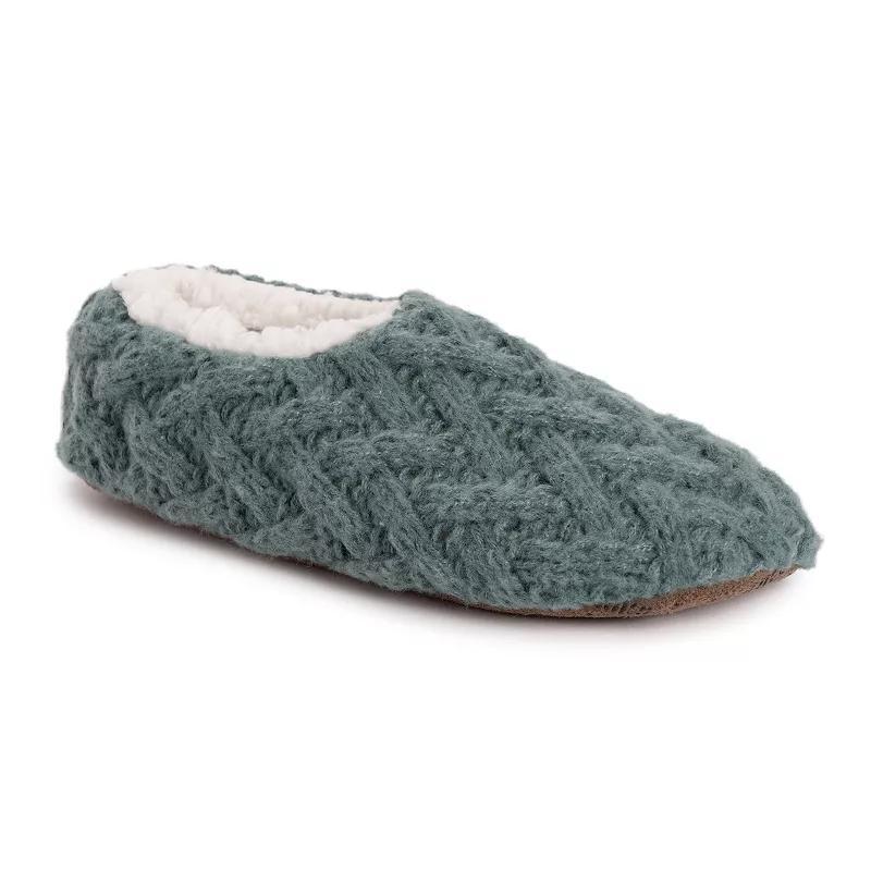 MUK LUKS Womens Sweater Knit Ballerina Slippers Dusty Blue Product Image