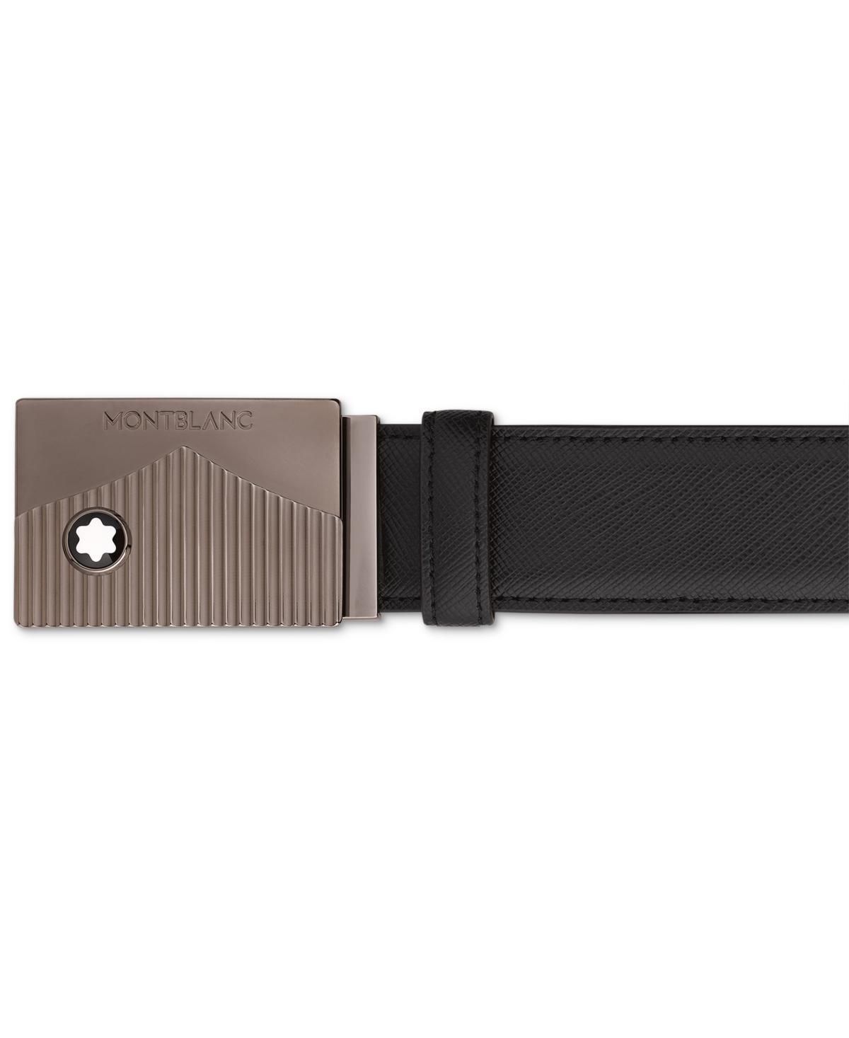 Men's Plate-Buckle Saffiano Leather Belt Product Image