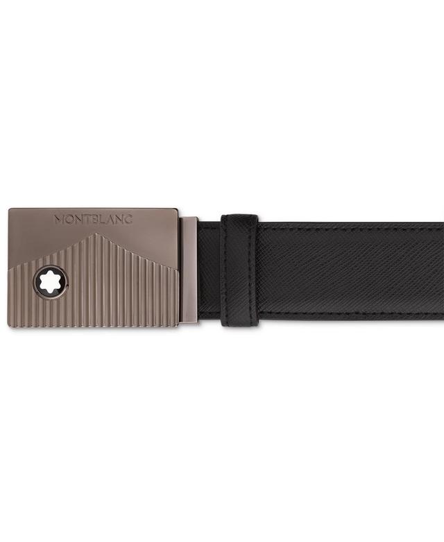 Men's Plate-Buckle Saffiano Leather Belt Product Image