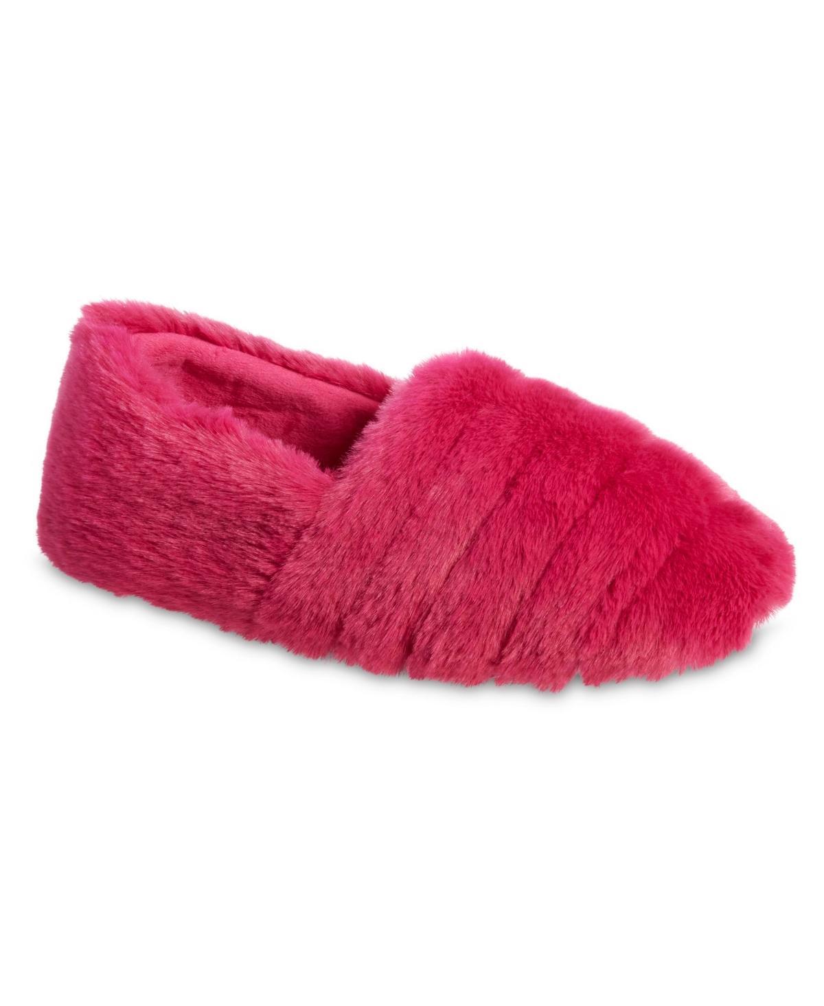 Isotoner Womens Shay Faux Fur Slip-on Slippers - Berry Pink Product Image