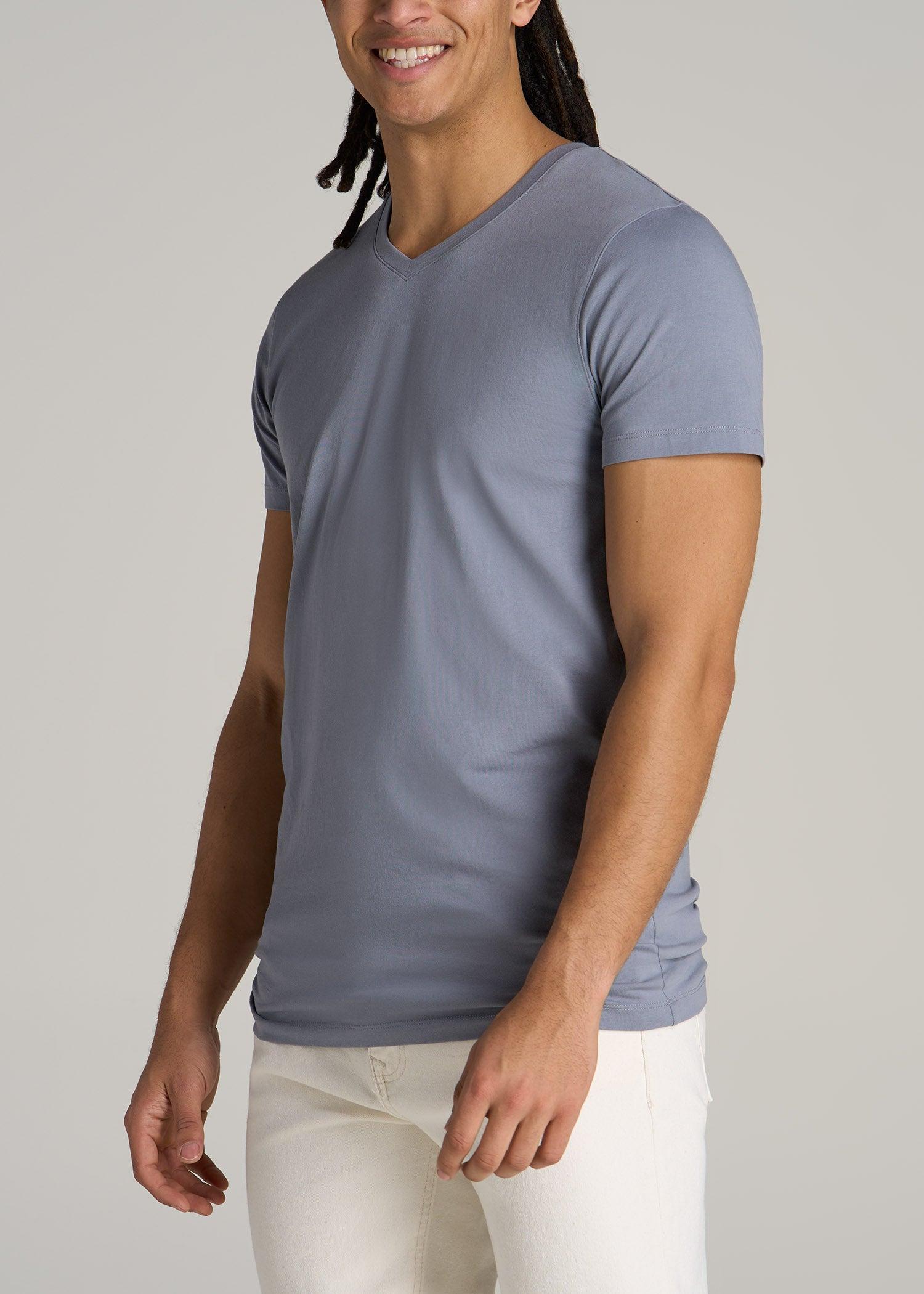 The Essential MODERN-FIT V-Neck Tee for Tall Men in White Product Image