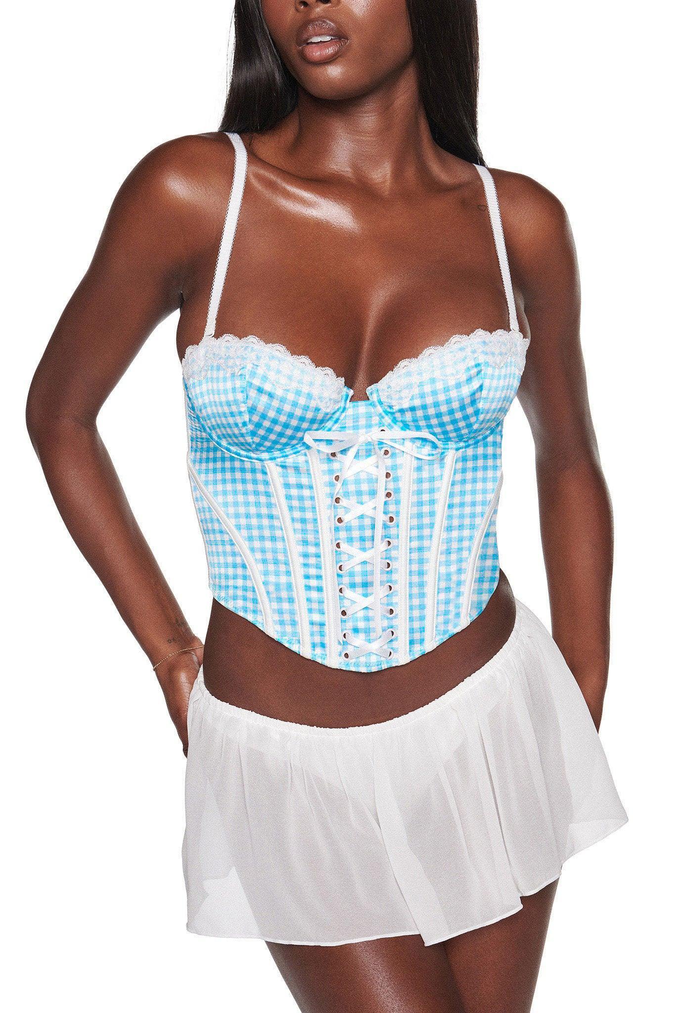 JENNY BUSTIER SET - BLUE : CHECK :GINGHAM Product Image