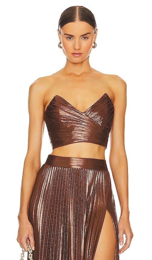 retrofete Sophia Top in Metallic Silver. - size XXS (also in XS, XXL) Product Image