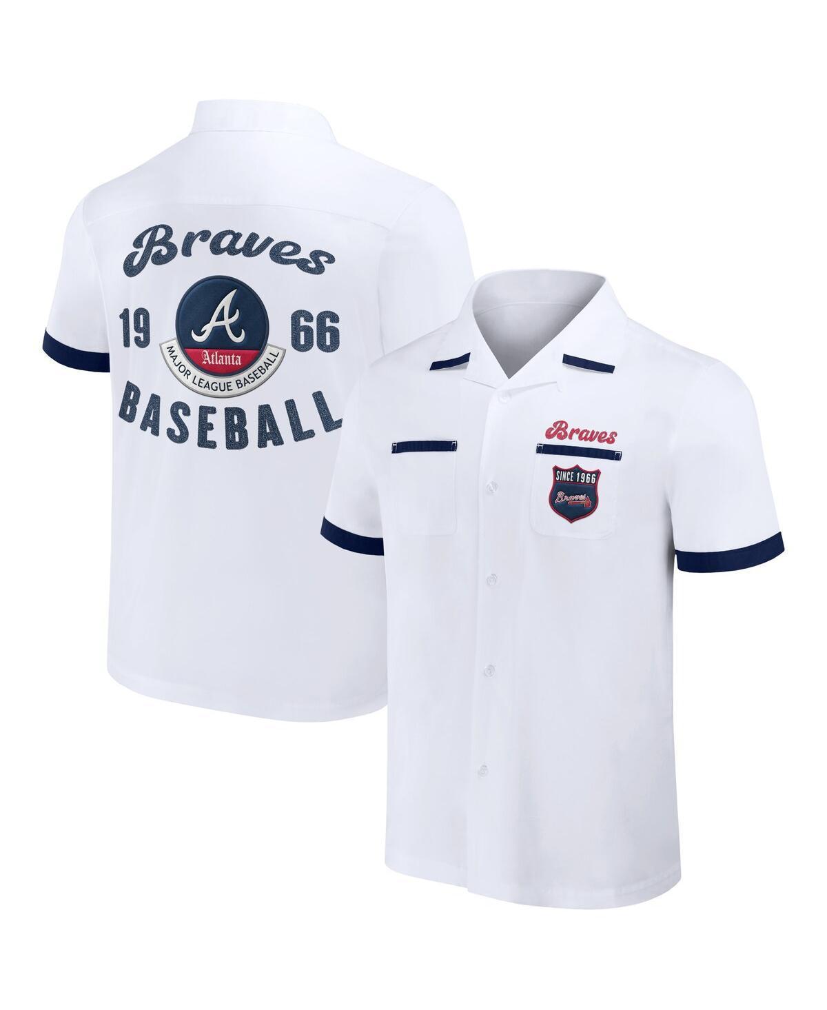 Mens Darius Rucker Collection by Fanatics White Atlanta Braves Bowling Button-Up Shirt Product Image