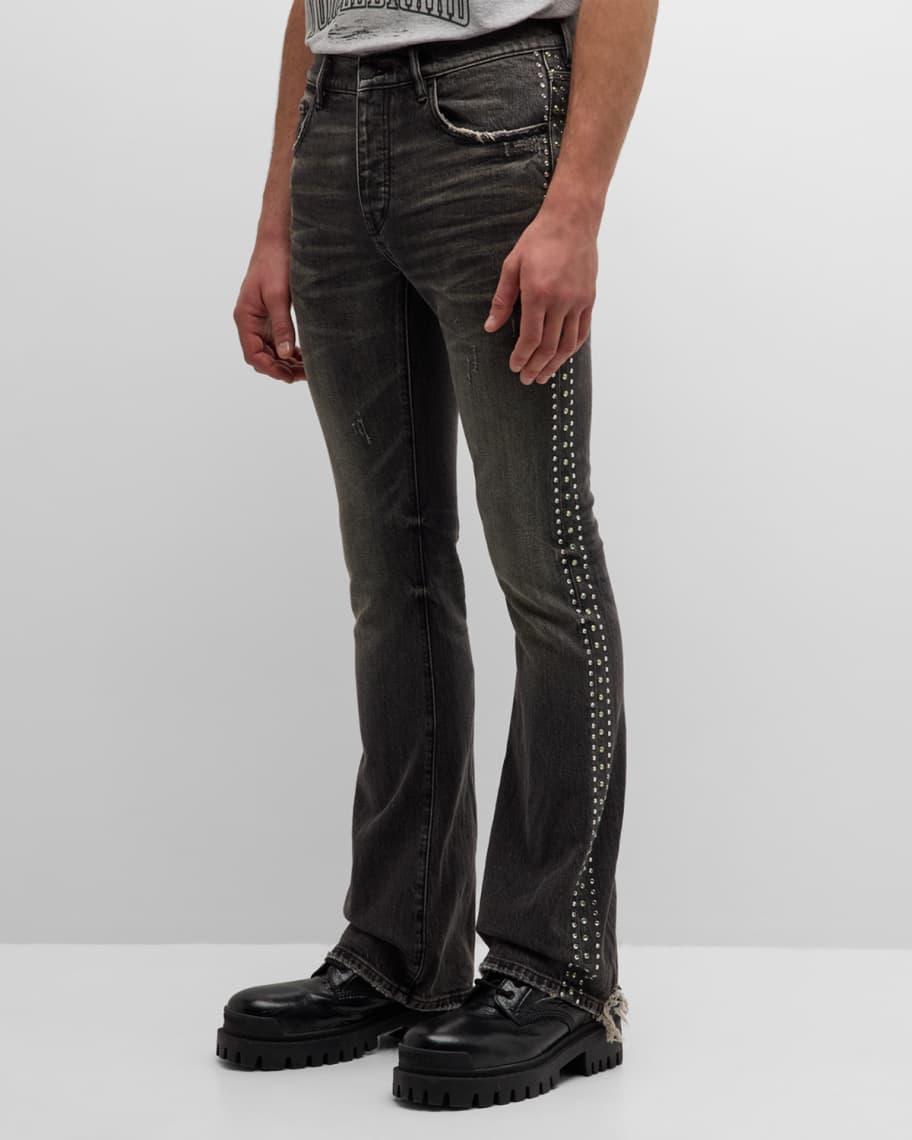 Mens Studded Stretch Flare Jeans Product Image