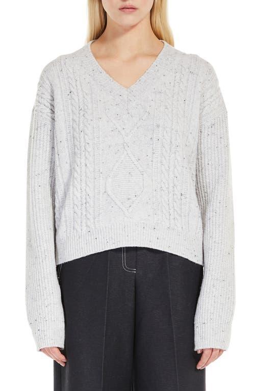 Max Mara Leisure Carmela Mixed Stitch Wool Blend V-Neck Sweater Product Image