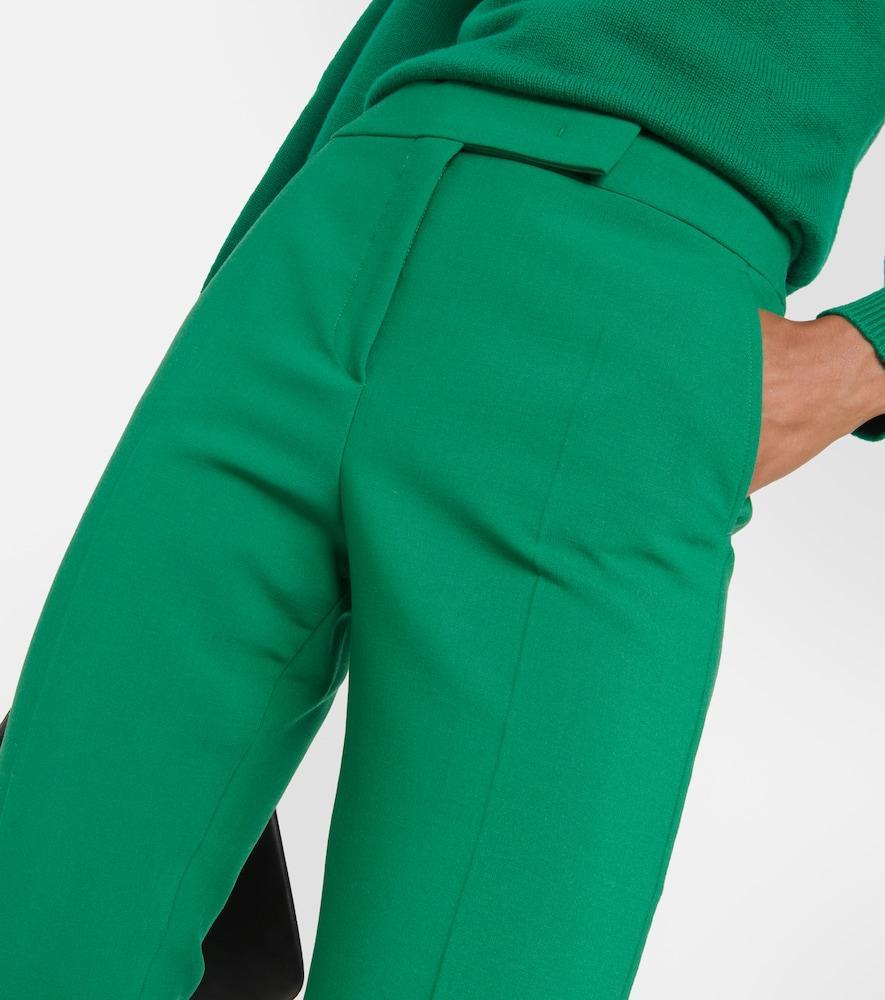 MAX MARA Fuoco Cropped Wool-blend Pants In Green Product Image