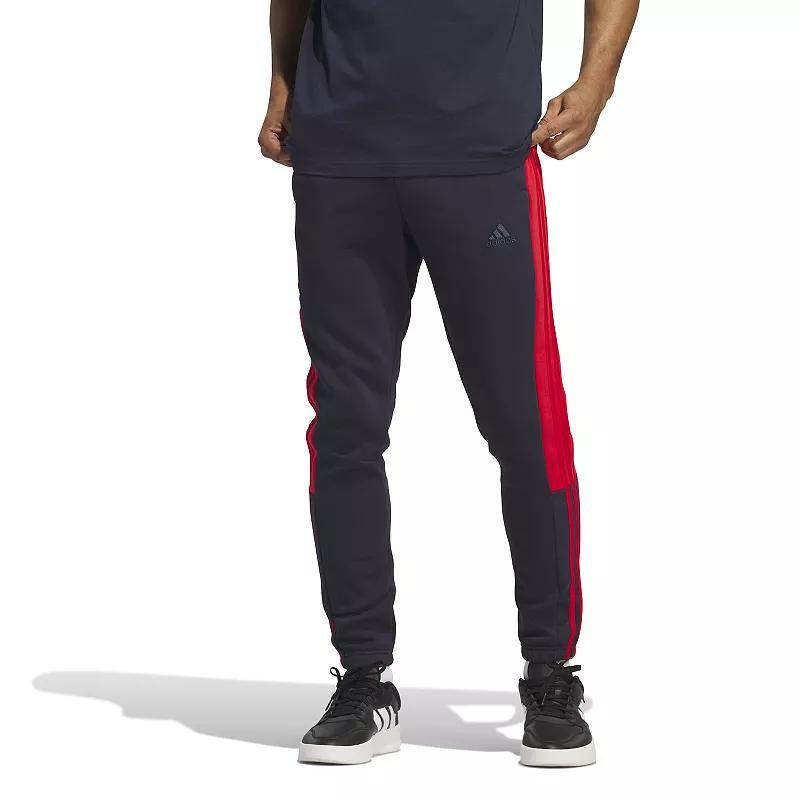 Mens adidas Essentials 3-Stripes Tapered Colorblock Sportswear Pants Product Image