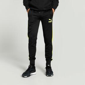 PUMA Iconic T7 Men's Track Pants in Black/Lime Sheen Product Image