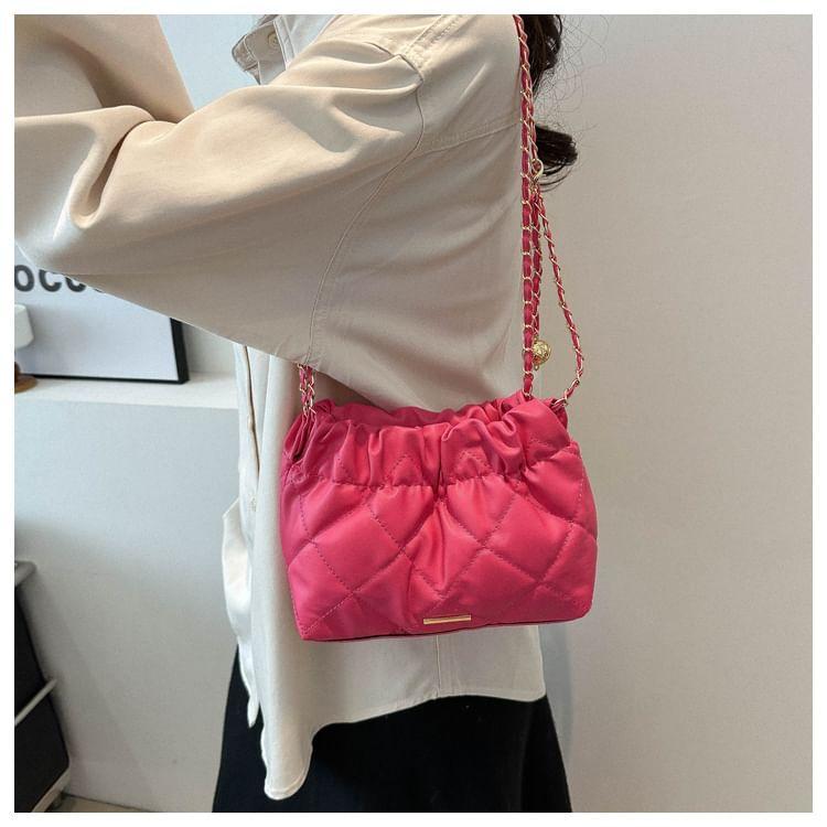 Chain Strap Faux Leather Shoulder Bag Product Image