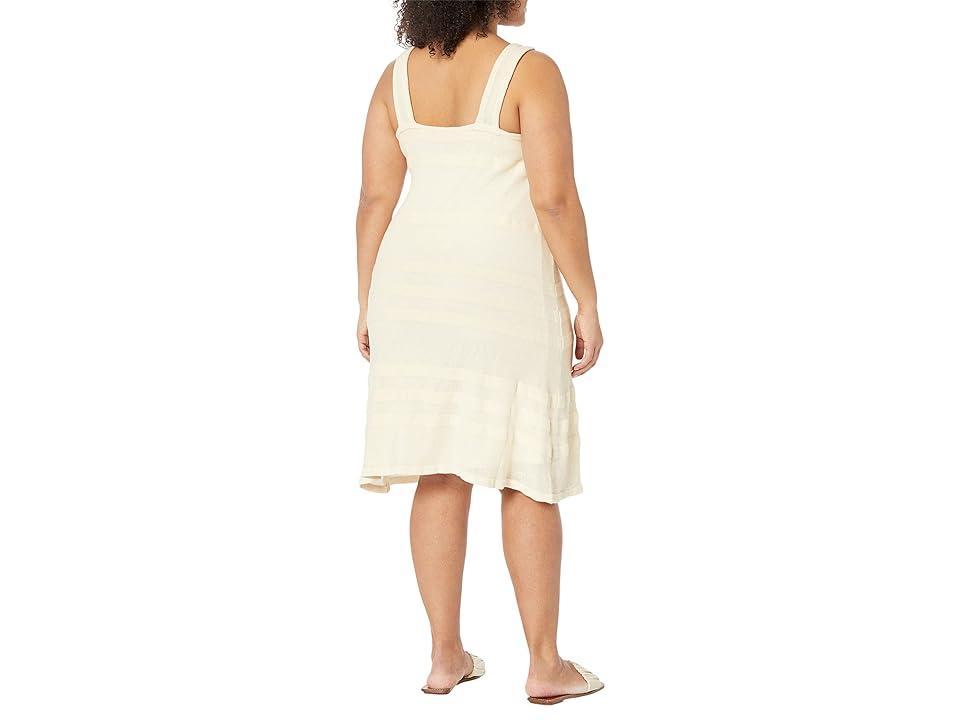 Lauren Ralph Lauren Plus Size Striped Knit Sleeveless Dress (Mascarpone Cream) Women's Clothing Product Image