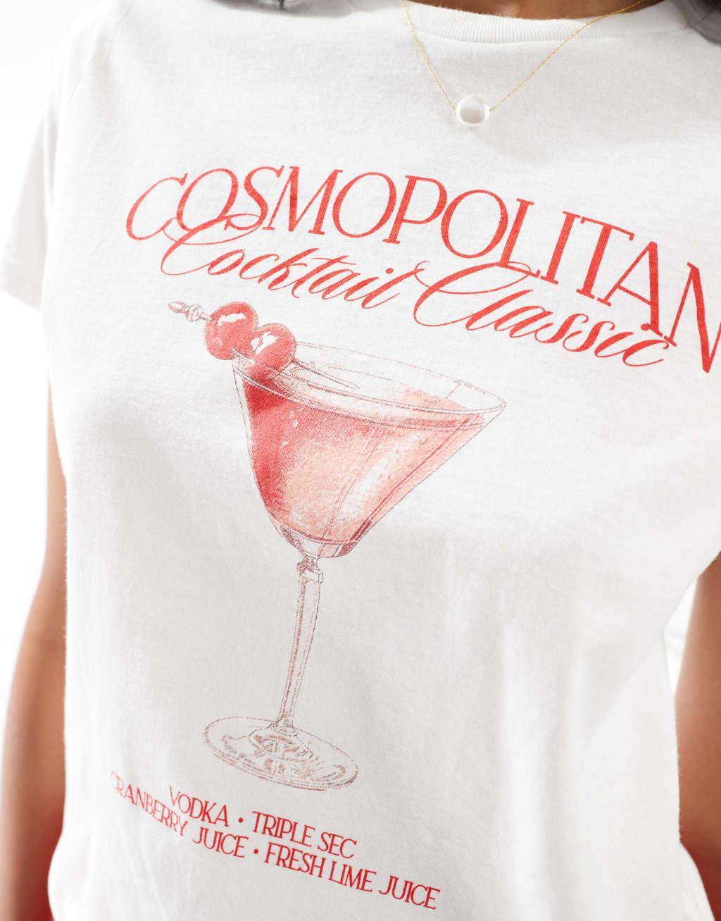 Miss Selfridge cosmo cocktail tee in white Product Image