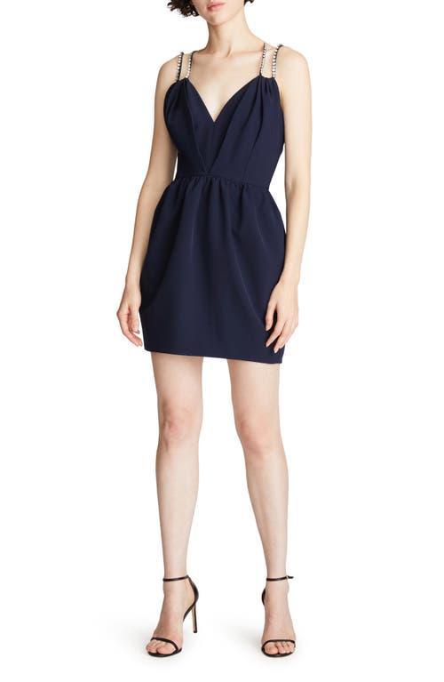 HALSTON Justine Embellished Strap Stretch Crepe Cocktail Dress Product Image