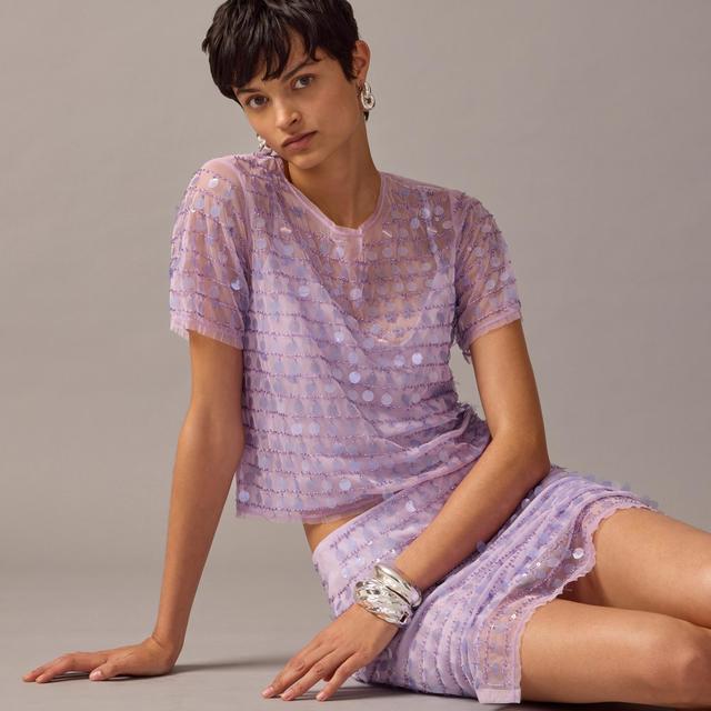 Collection layered sequin T-shirt Product Image