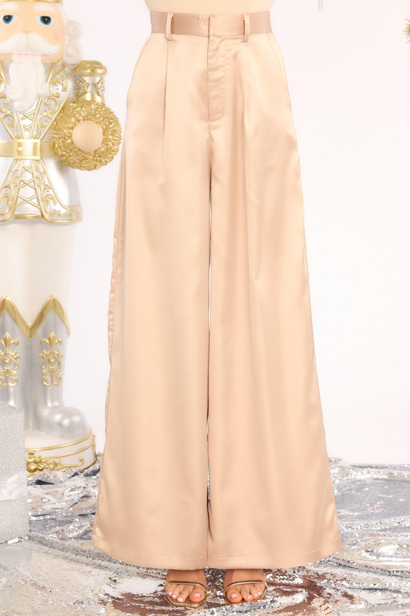 Long Term Light Mocha Wide Leg Pants Beige Product Image