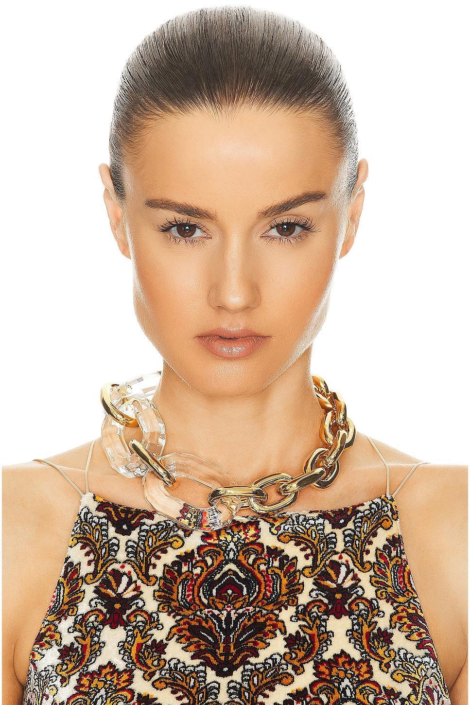 RABANNE Link Necklace in Metallic Gold Product Image