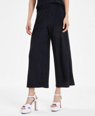 Bar Iii Womens Wide-Leg Cropped Pull-On Pants, Created for Macys product image