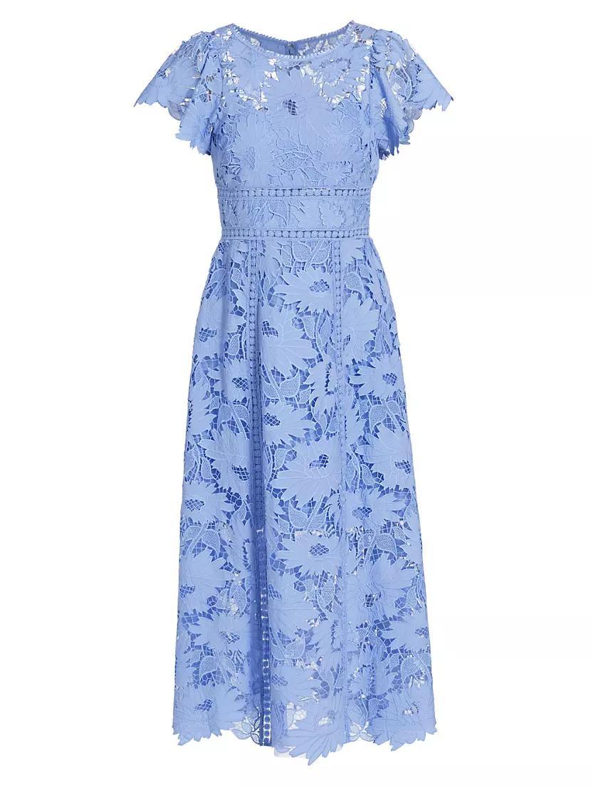 Chiffon Lace Midi-Dress Product Image