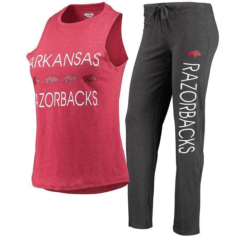 Womens Concepts Sport Charcoal/Cardinal Arkansas Razorbacks Tank Top & Pants Sleep Set Product Image