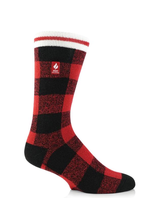 Heat Holders Mens Lite Roy Buffalo Plaid Crew Sock - Black Product Image