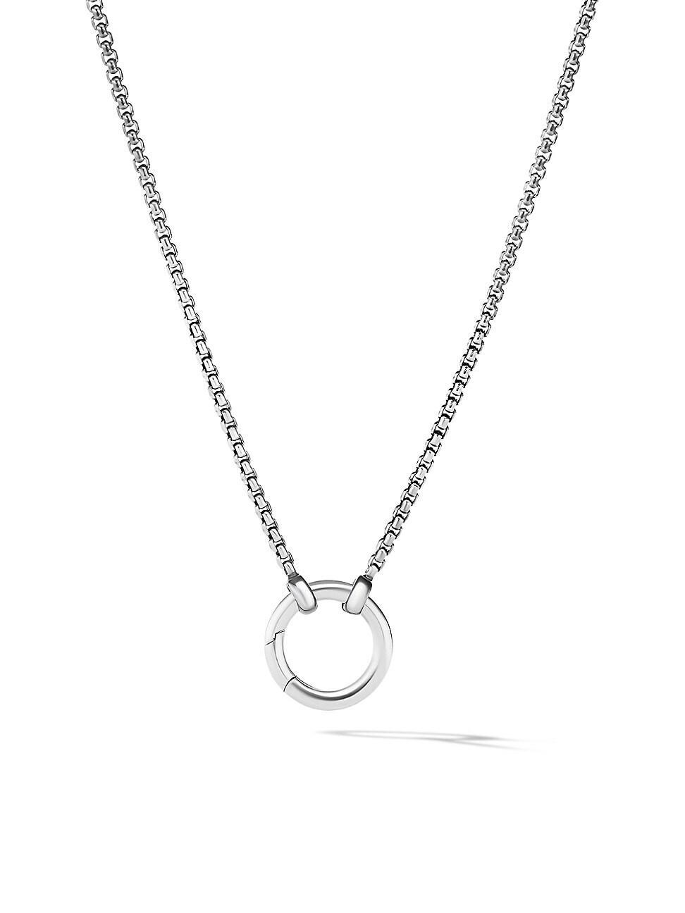 Womens Chain Sterling Silver Cable Amulet Box Chain Necklace Product Image