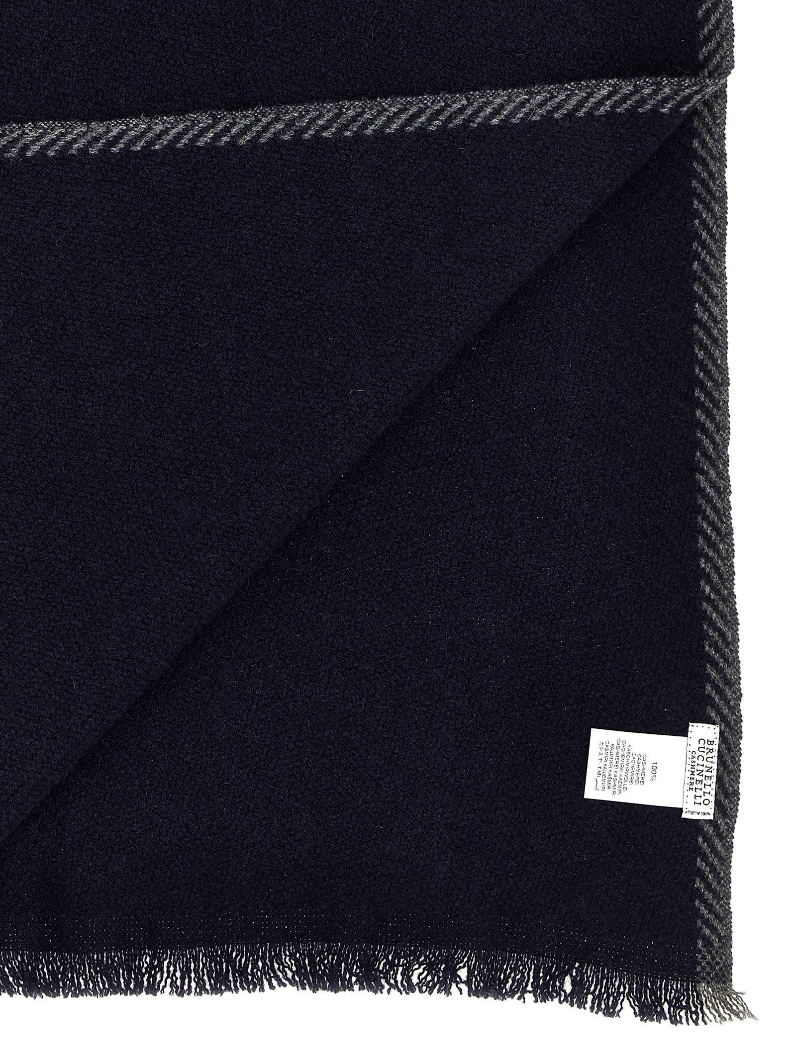 BRUNELLO CUCINELLI Cashmere Scarf In Blue Product Image