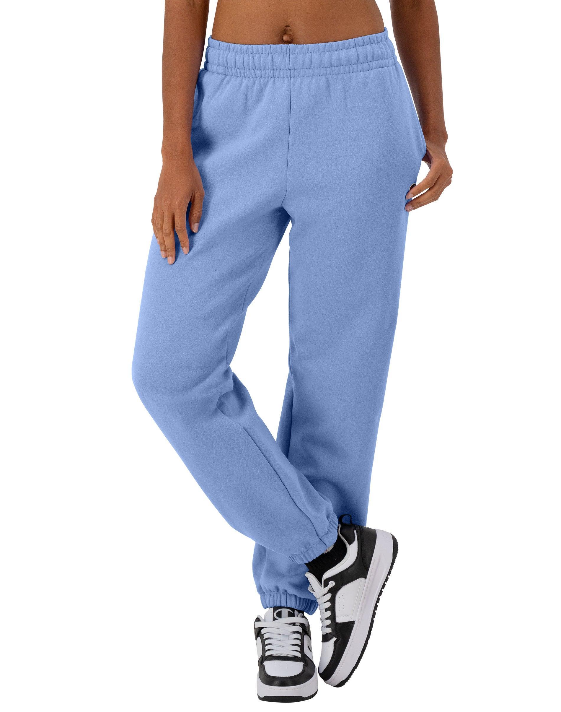 Womens Champion Powerblend Oversized Sweatpants, C Logo, 29 Plaster Blue 2XL Product Image