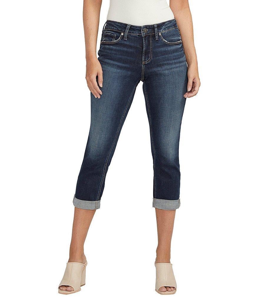 Silver Jeans Co. Suki Mid Rise Luxe Stretch Rolled Cuff Capri Jeans Product Image