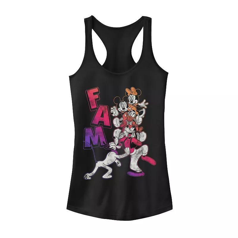 Disneys Mickey Mouse Fam Gradient Portrait Juniors Racerback Graphic Tank Top, Girls Product Image