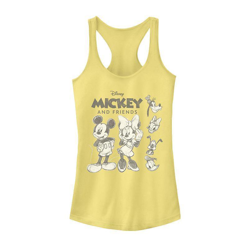 Disneys Mickey And Friends Juniors Sketches Logo Racerback Graphic Tank Top, Girls Product Image