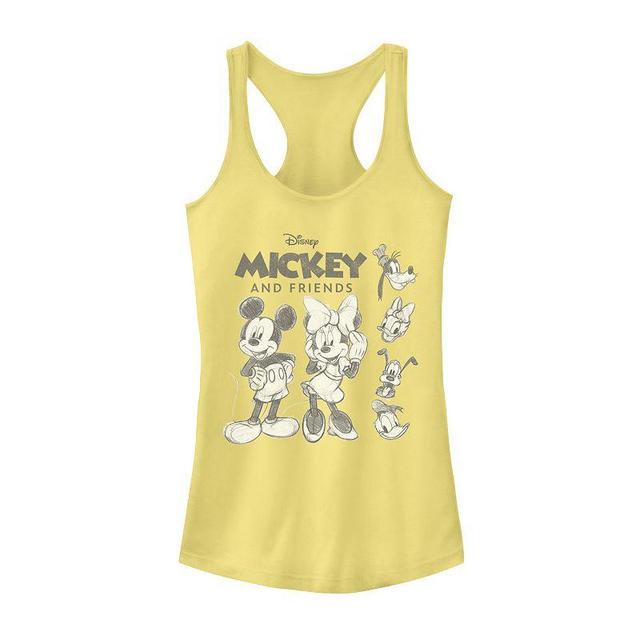 Disneys Mickey And Friends Juniors Sketches Logo Racerback Graphic Tank Top, Girls Product Image