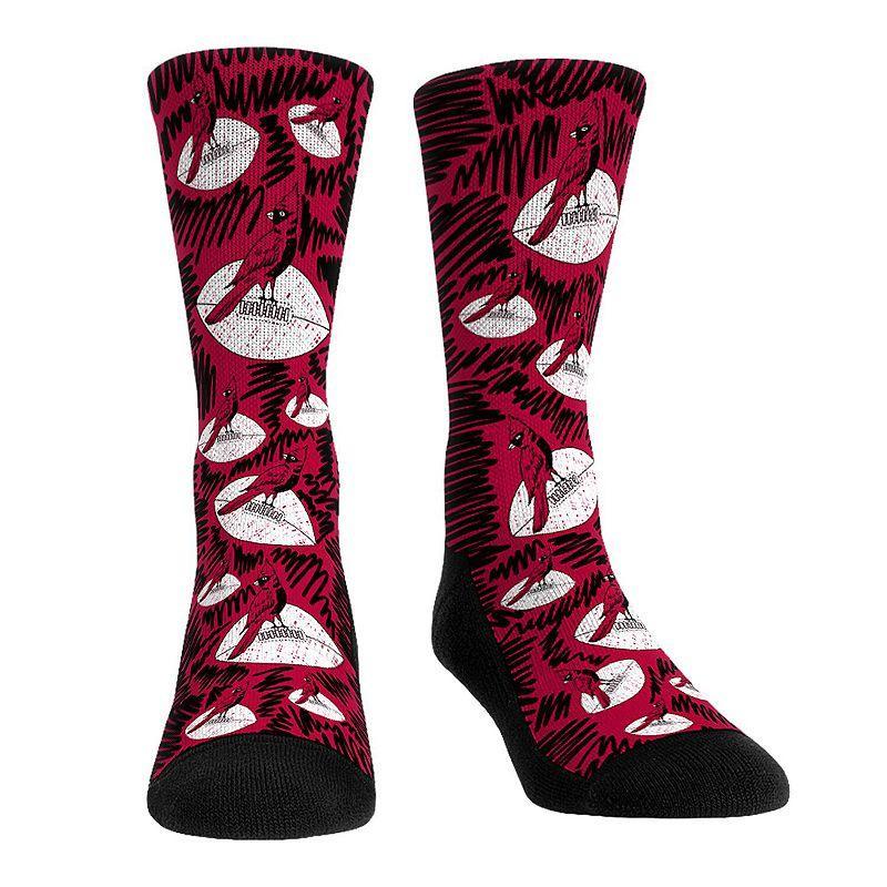 Rock Em Socks Arizona Cardinals Throwback Logo Sketch Crew Socks, Mens Product Image