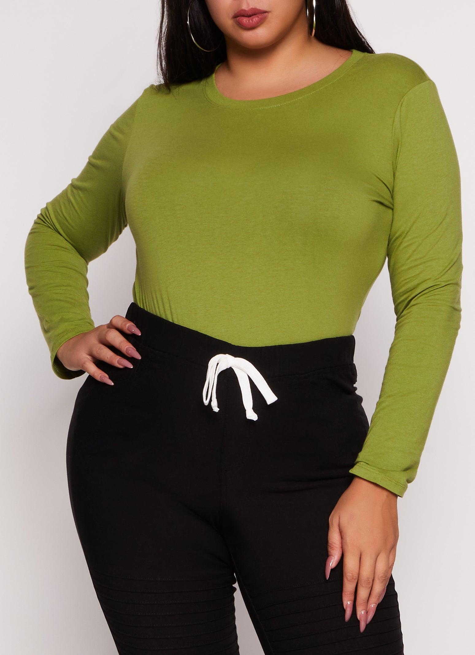 Womens Plus Size Ambiance Long Sleeve Basic T Shirt Product Image