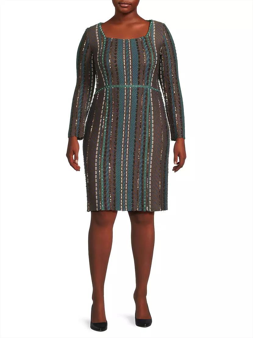 Plus Tweed Long-Sleeve Dress Product Image