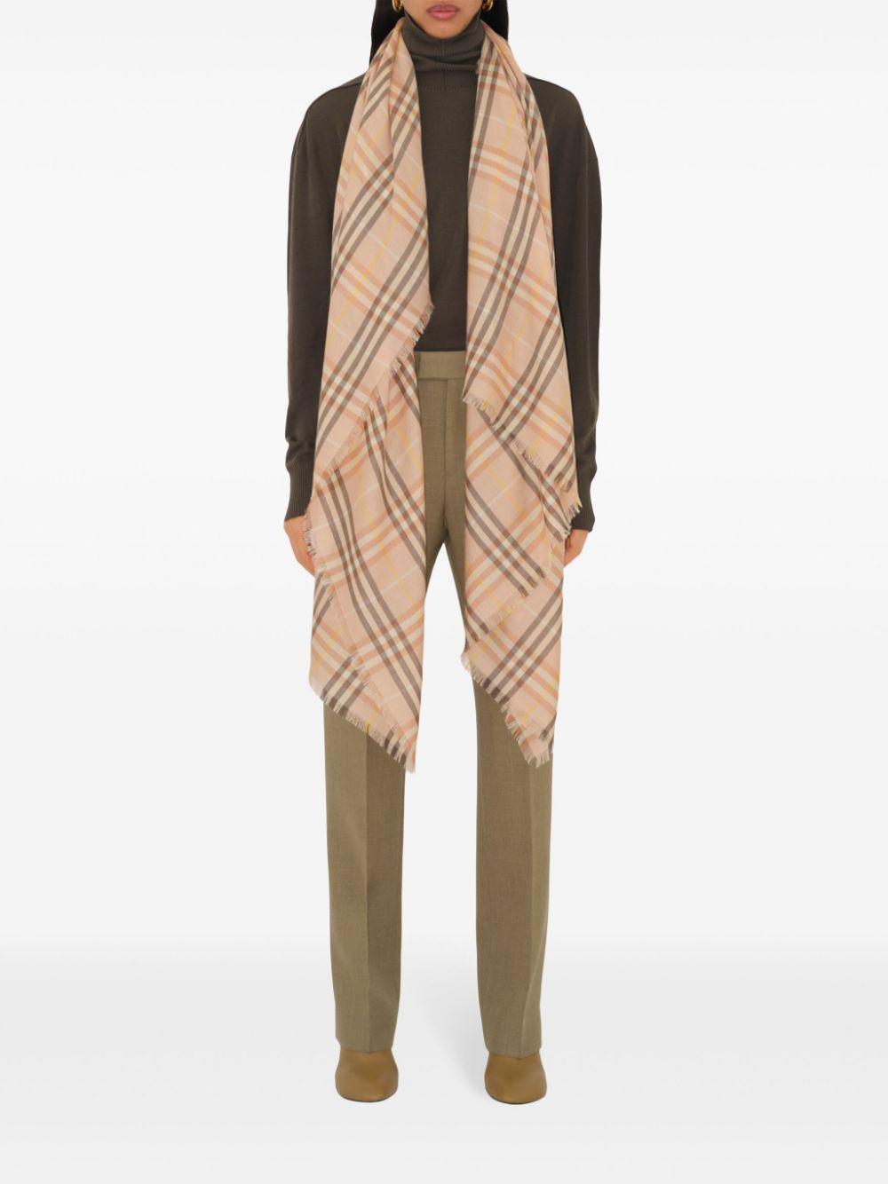 BURBERRY Check-pattern Scarf In Neutrals Product Image