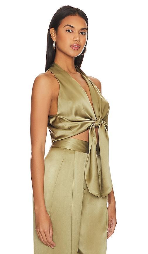 The Sei Sleeveless Tie Front Blouse Sage. (also in ). Product Image