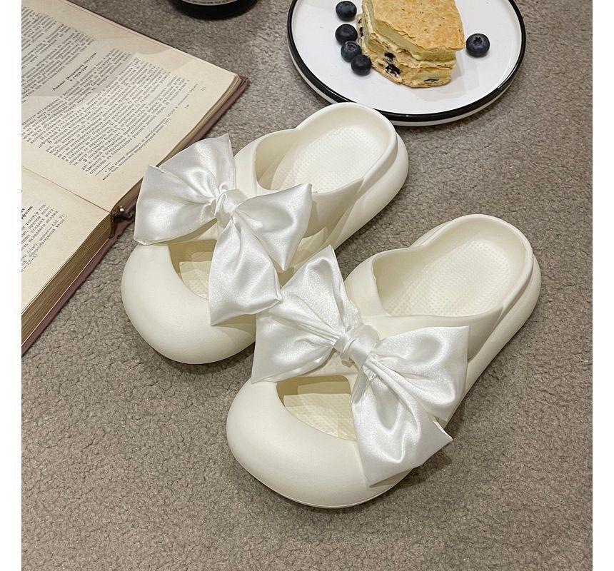 Bow Platform Slide Sandals Product Image